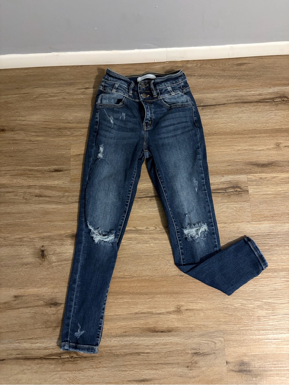 KanCan Dark Blue Distressed Skinny Jeans